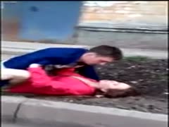 A sultry lady was seen being masturbated and severely banged by a street concealed camera.